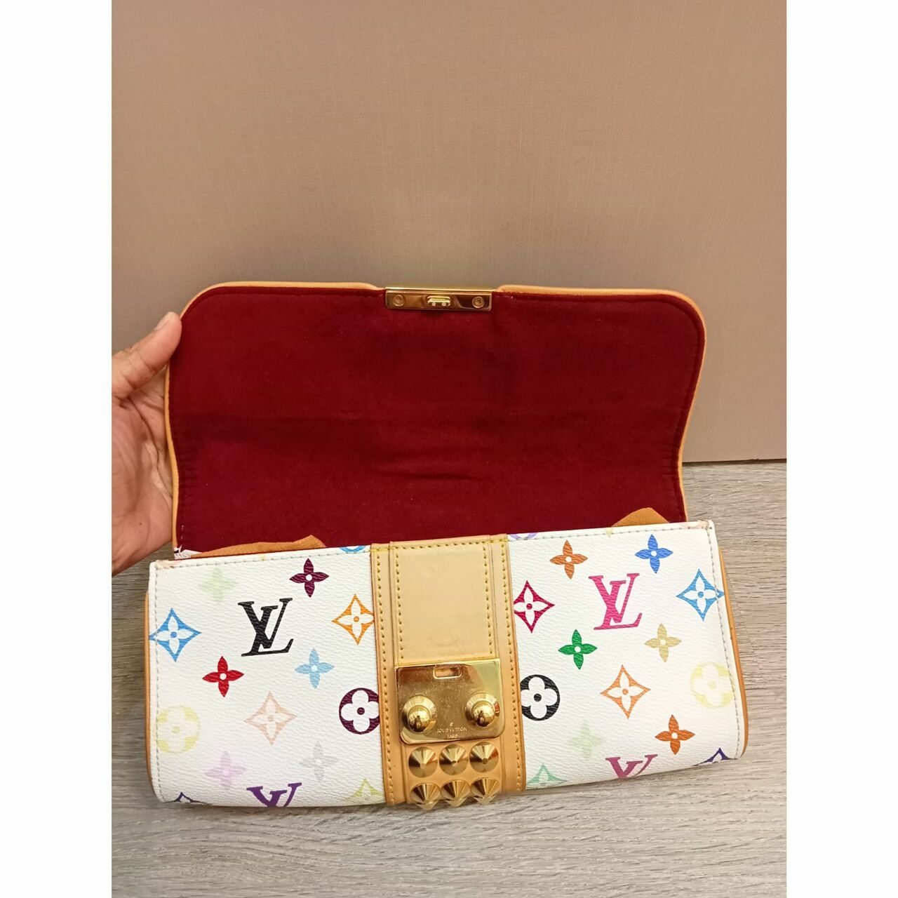 Louis Vuitton Monogram Multicolor Courtney White Clutch 2003