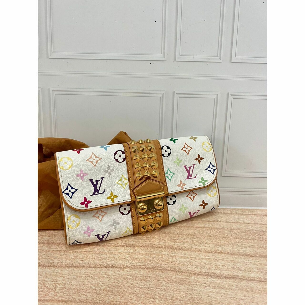 Louis Vuitton Monogram Multicolor Courtney White Clutch 2003