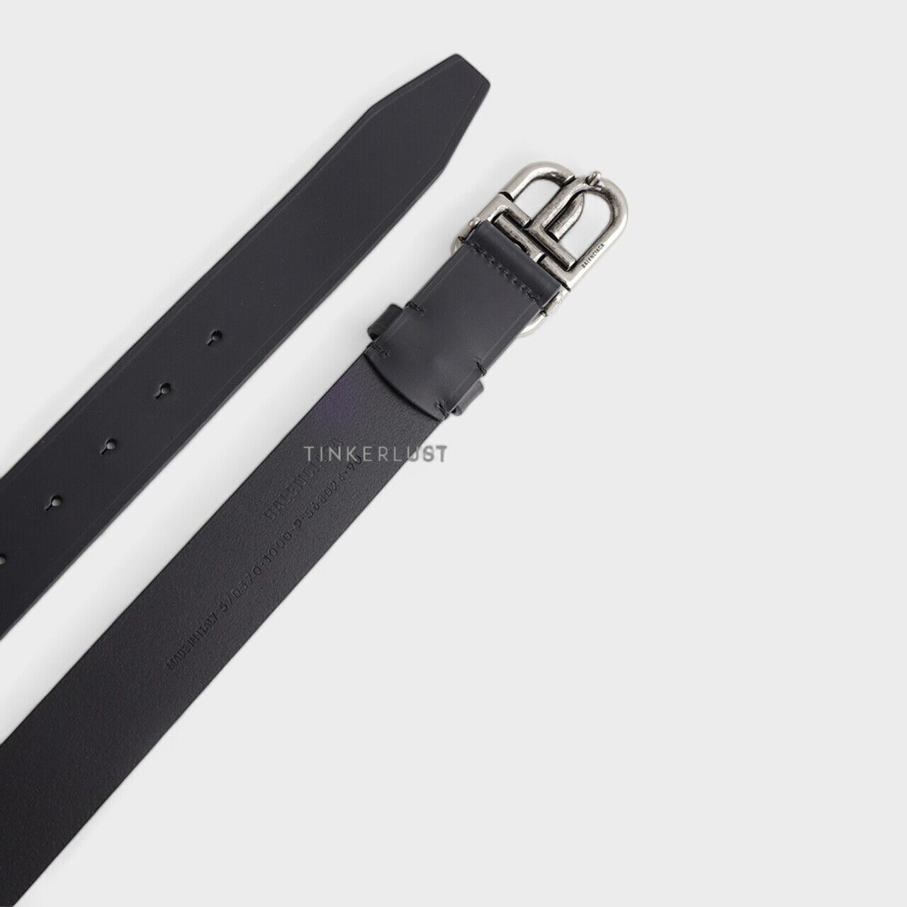 Balenciaga Large BB Buckle 3.5cm in Black Smooth Vegetable Leather SHW Belt