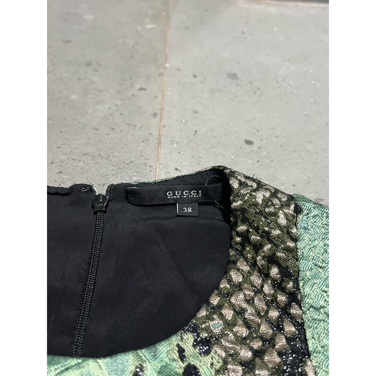 Gucci Black & Green Midi Dress