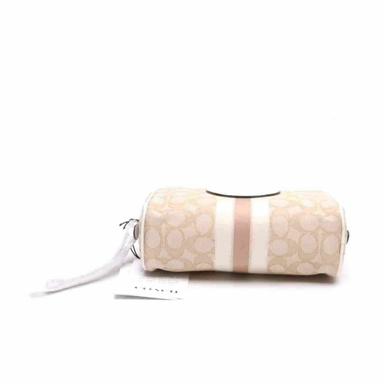 Coach C9119 Dempsey Boxy Cosmetic Case Signature Khaki Chalk Pouch