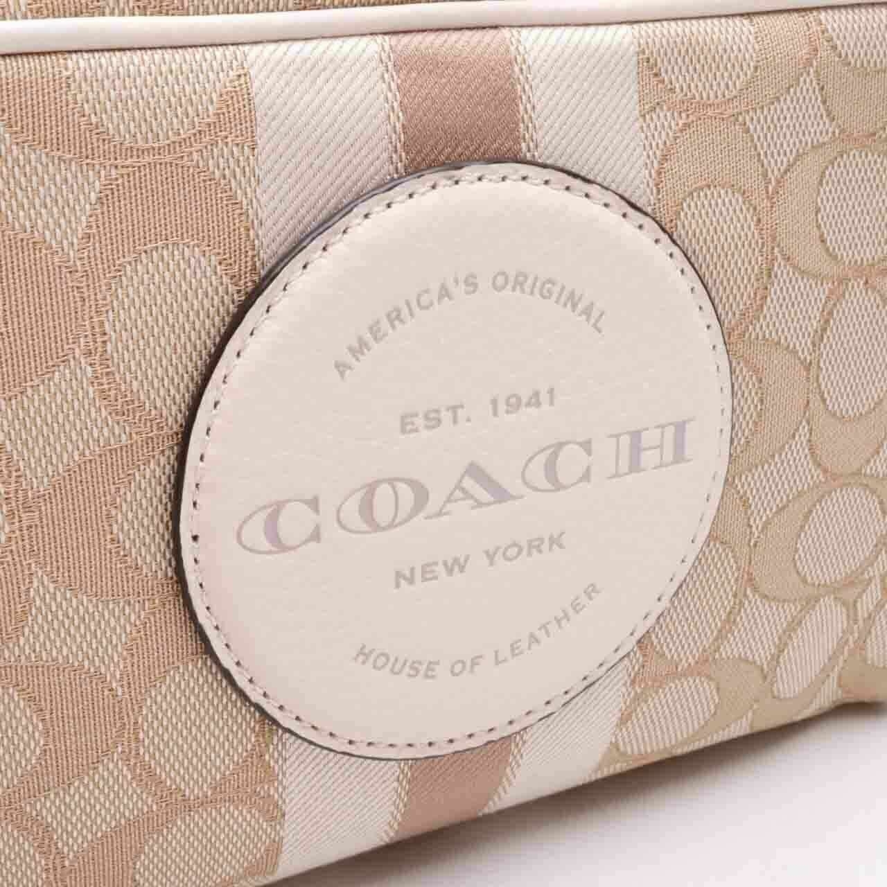 Coach C9119 Dempsey Boxy Cosmetic Case Signature Khaki Chalk Pouch