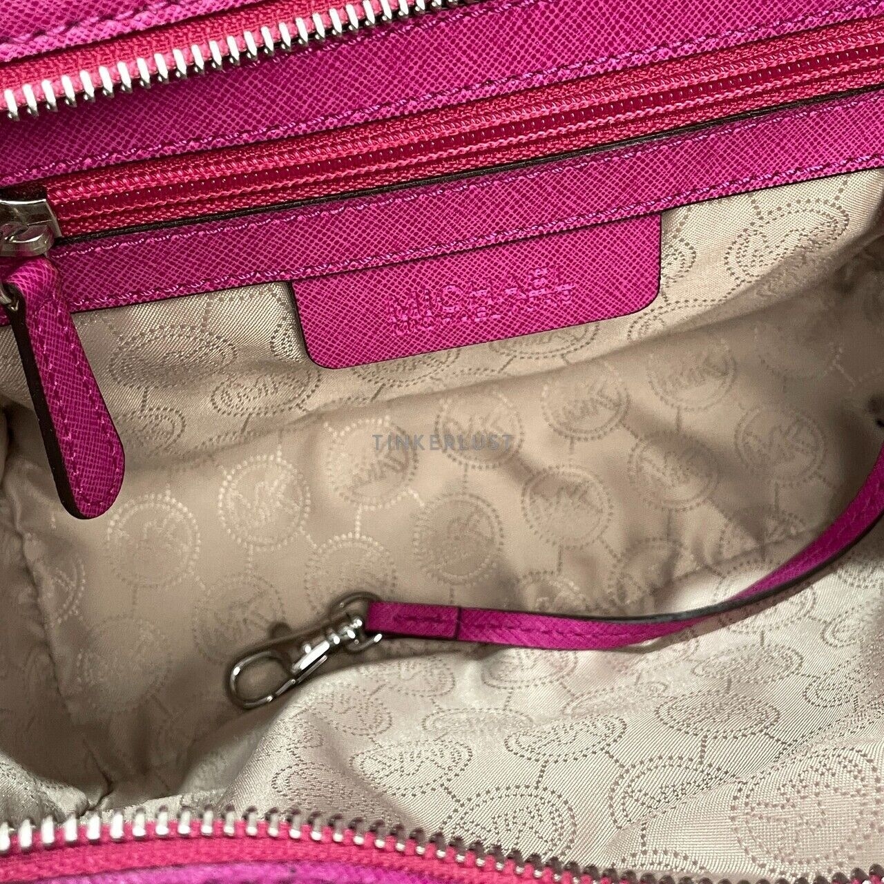 Michael Kors Selma Small Fuchsia Leather Sling Bag