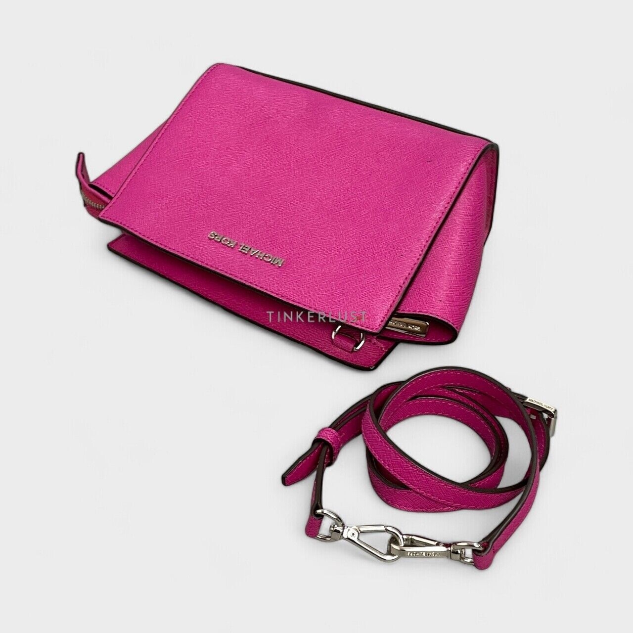 Michael Kors Selma Small Fuchsia Leather Sling Bag