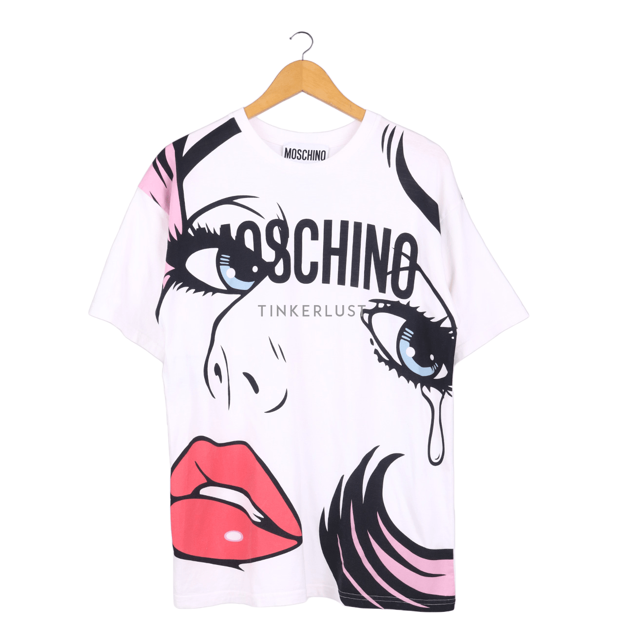 Moschino Couture White Crying Girl Print T-Shirt