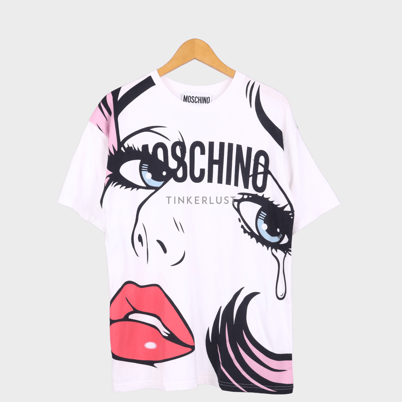 Moschino Couture White Crying Girl Print T-Shirt