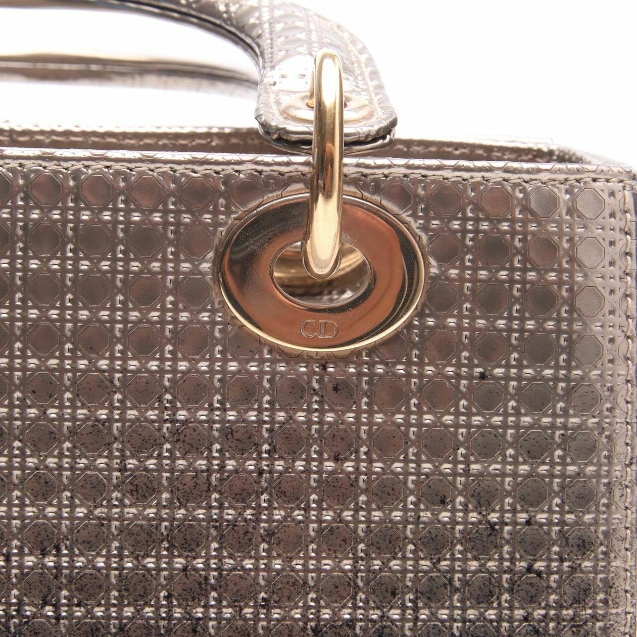 Dior Metallic Patent Micro-Cannage Gradient Medium Lady Dior Bronze