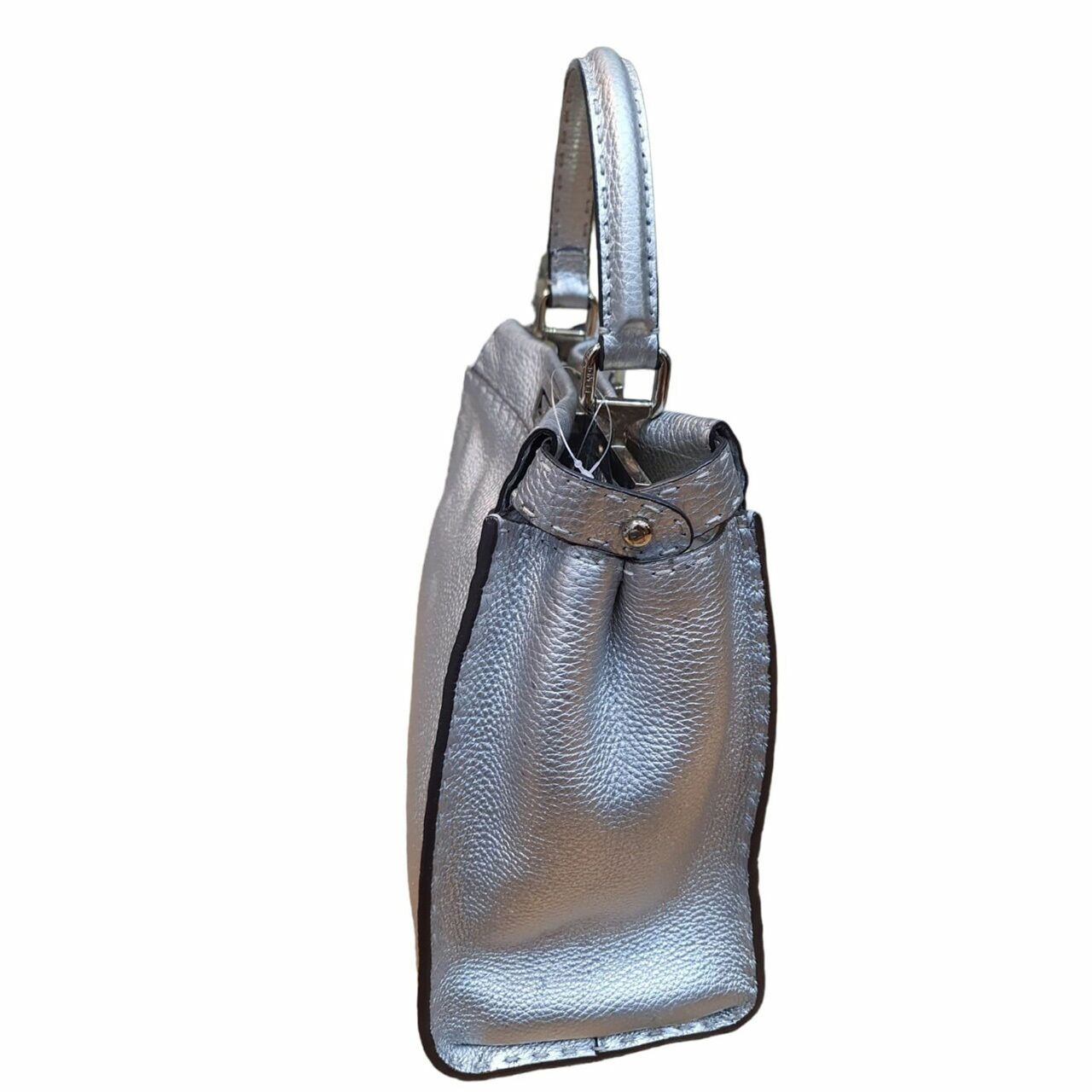 Fendi Peekaboo Selleria Medium Silver Handbag