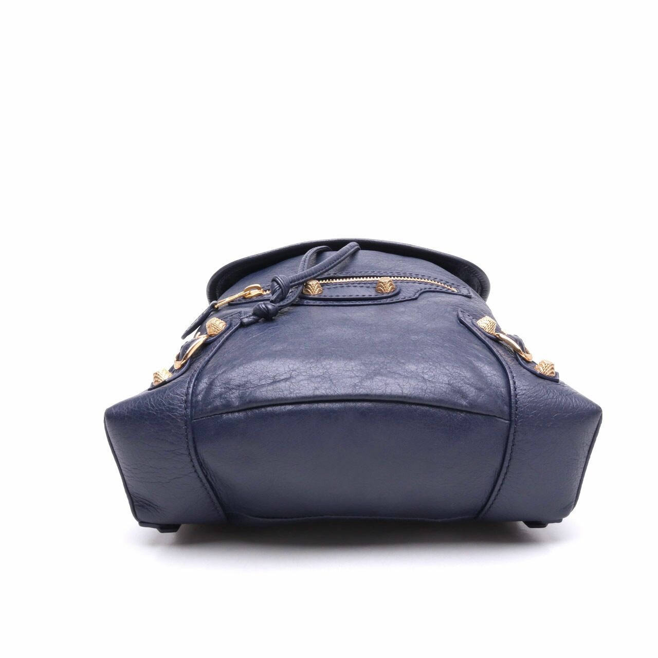 BALENCIAGA Lambskin GHW Small Traveler Backpack Navy