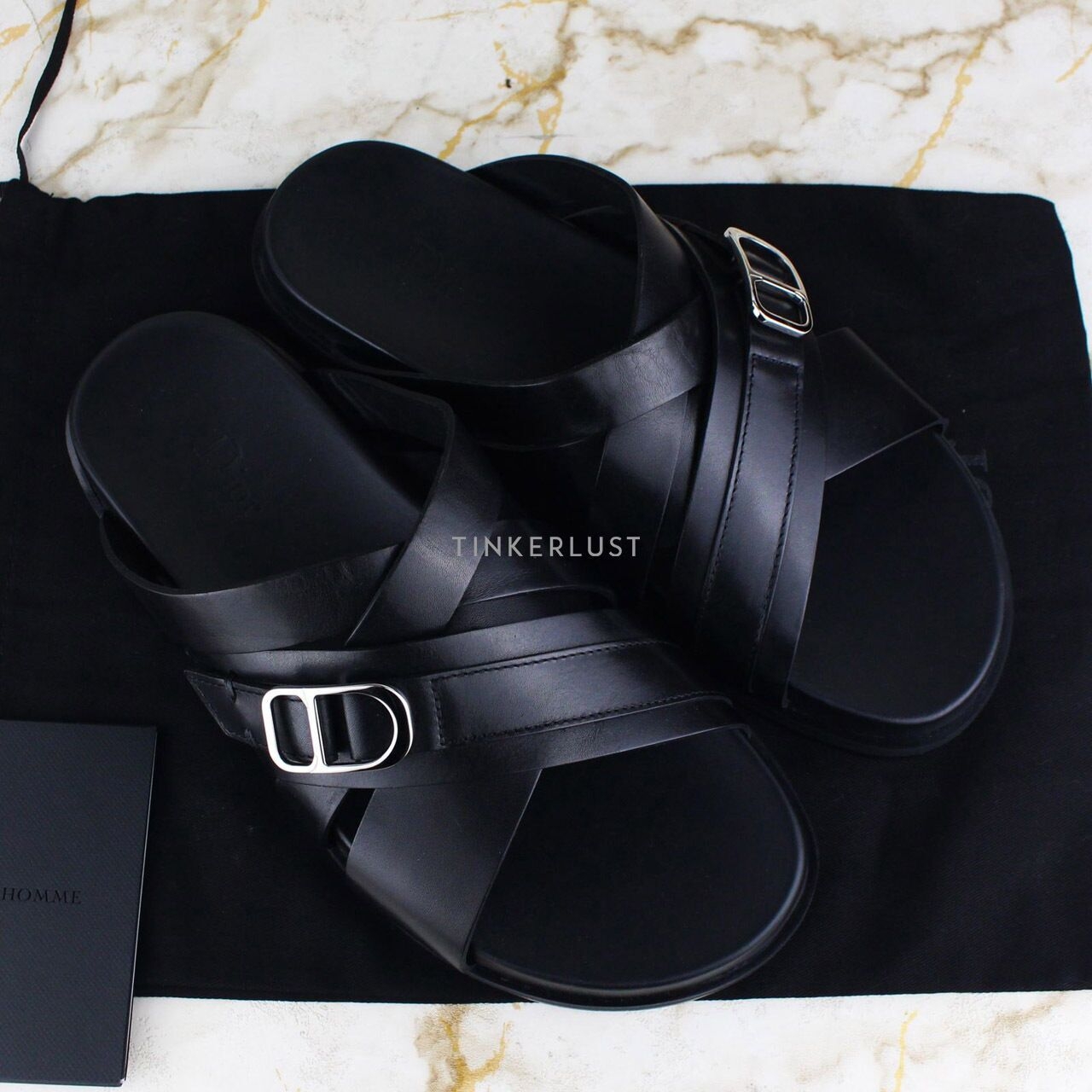 Christian Dior Black Leather Sandals