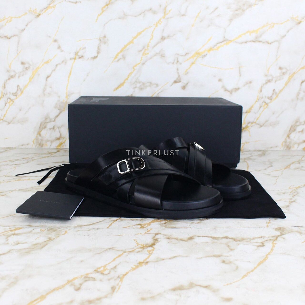Christian Dior Black Leather Sandals