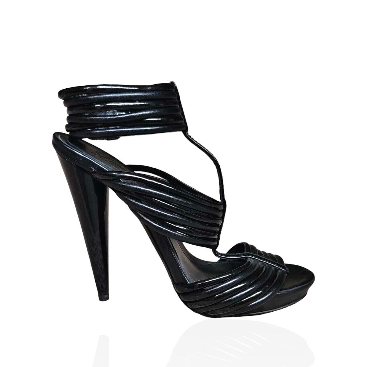 Alexander McQueen Black Sandal Ankle Strap  Heels