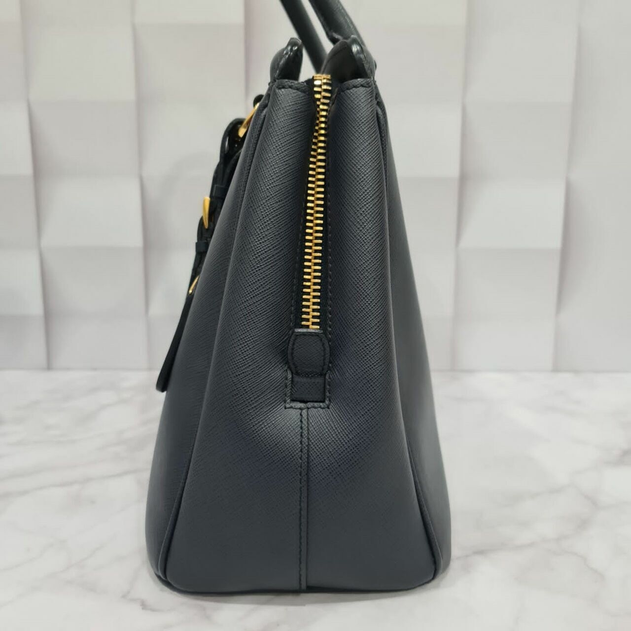 Prada Saffiano Promenade Tote Bag Baltico Handbag