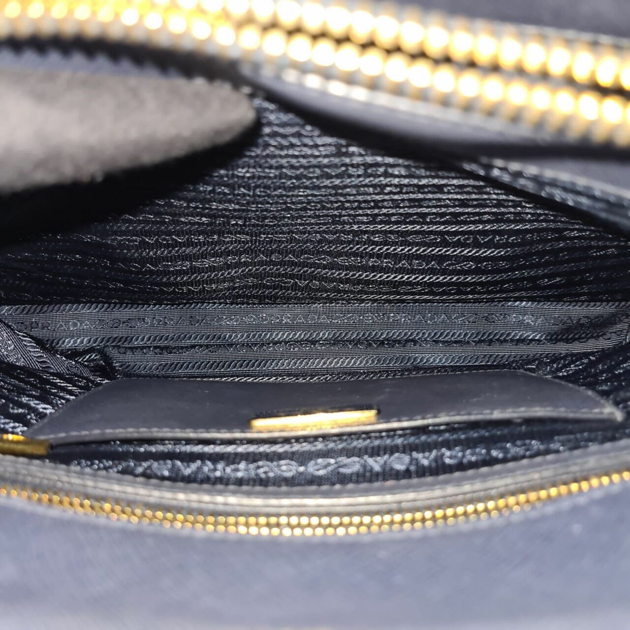 Prada Saffiano Promenade Tote Bag Baltico Handbag