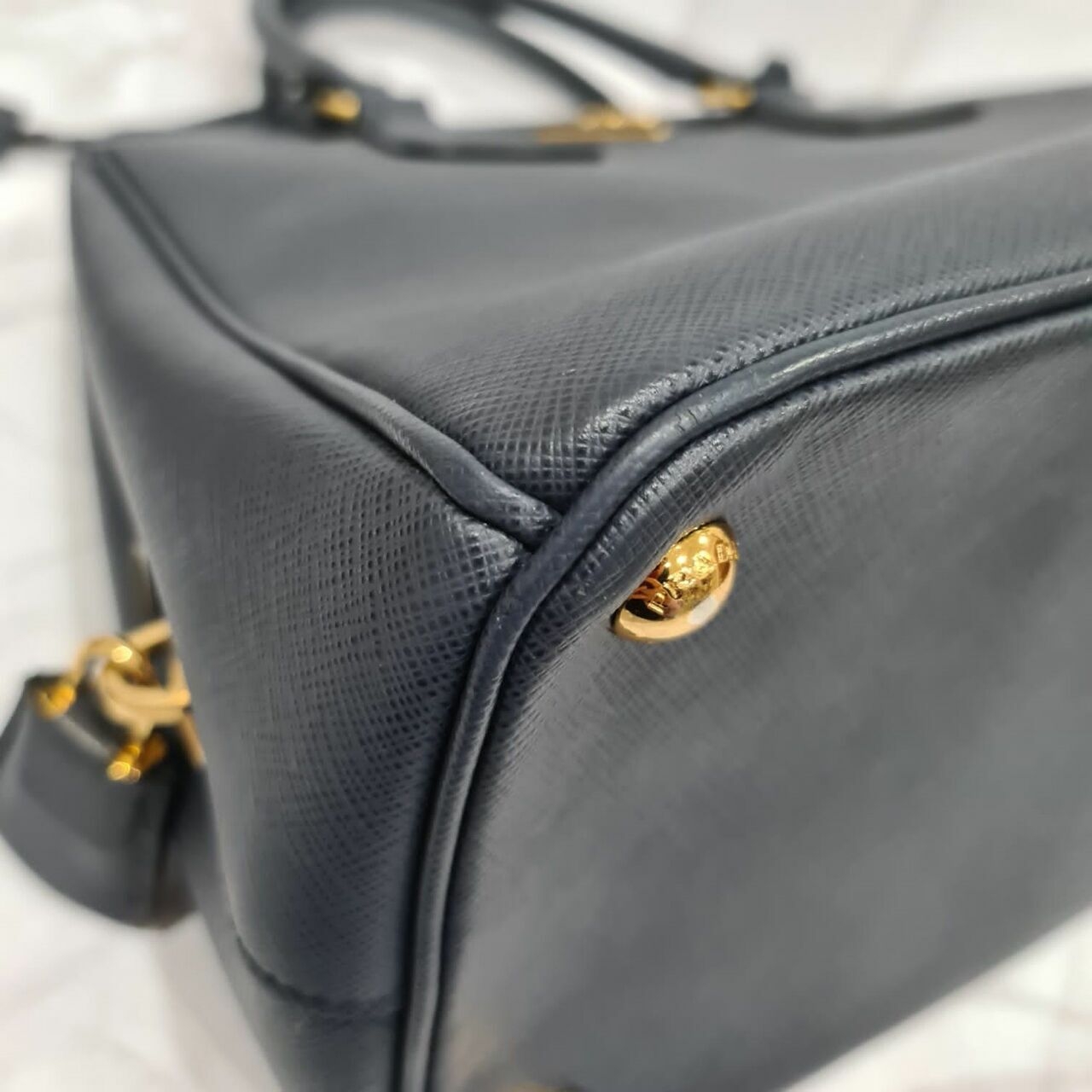 Prada Saffiano Promenade Tote Bag Baltico Handbag