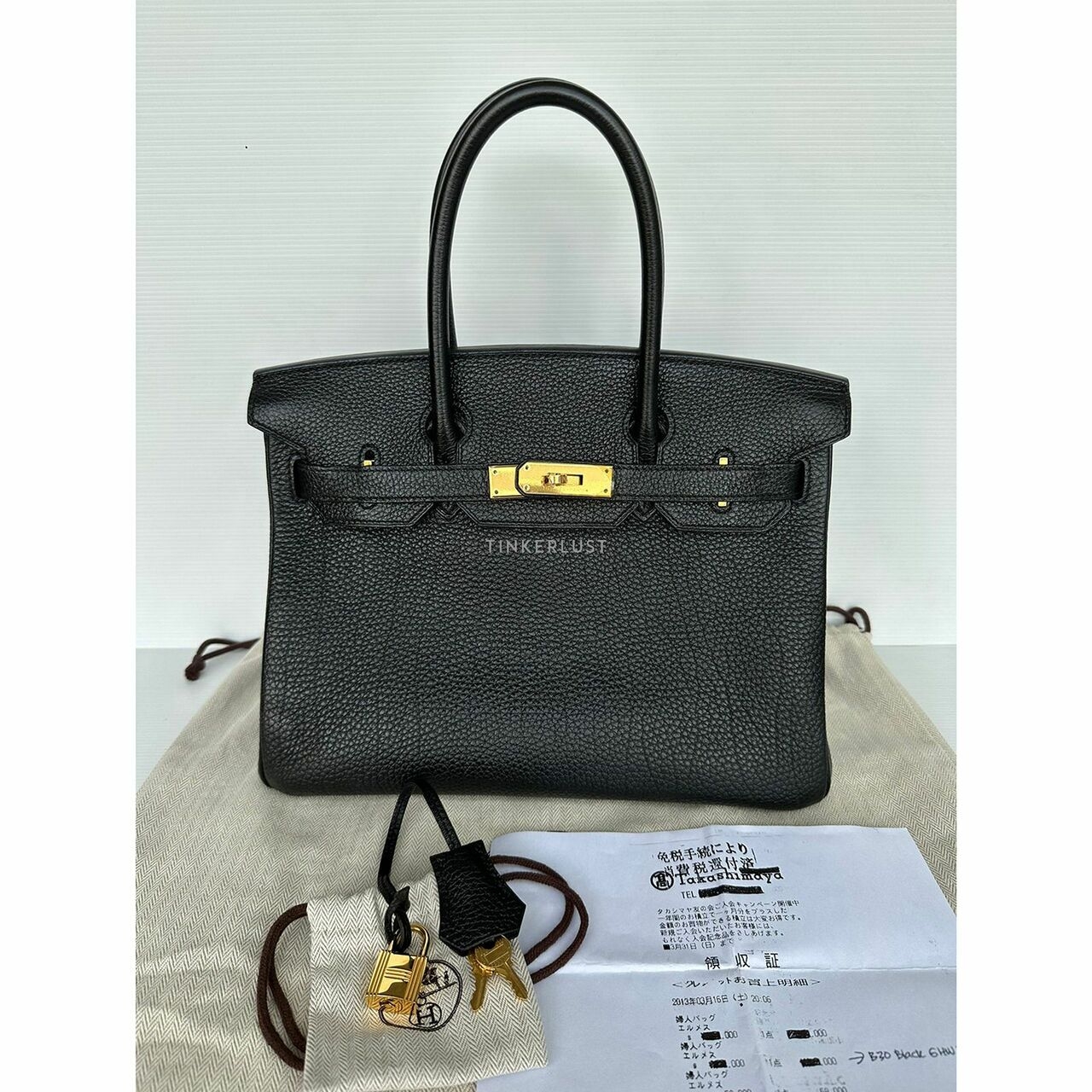 Hermes Birkin 30 Togo Black GHW #Q Handbag