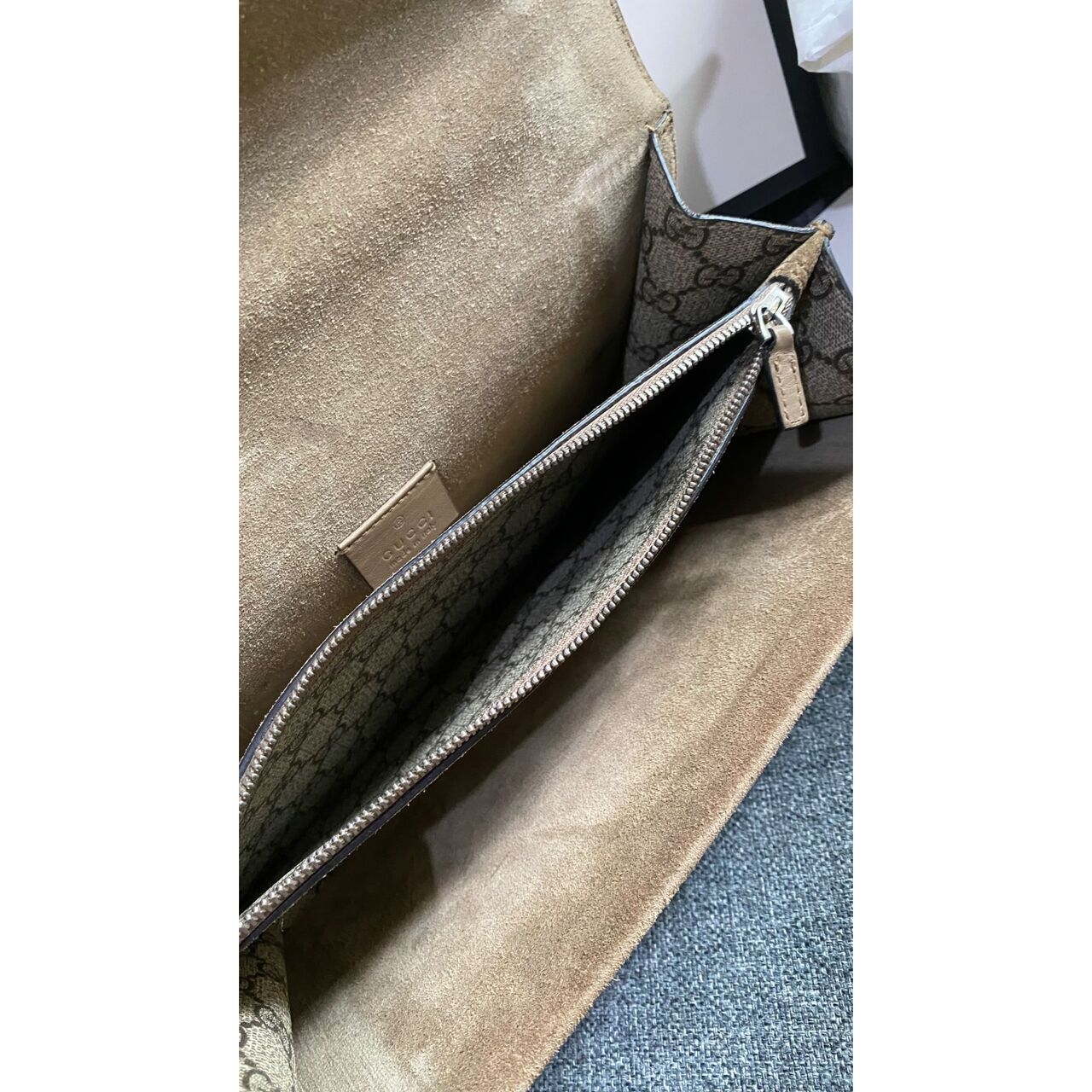 Gucci GG Supreme Dionysus Small Beige Shoulder Bag