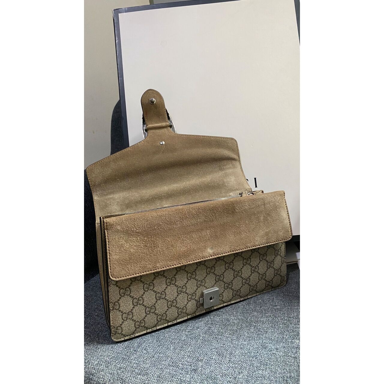 Gucci GG Supreme Dionysus Small Beige Shoulder Bag