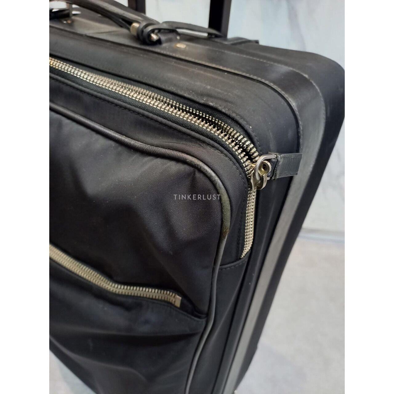 Prada Black Tessuto Nylon Rolling Suitcase