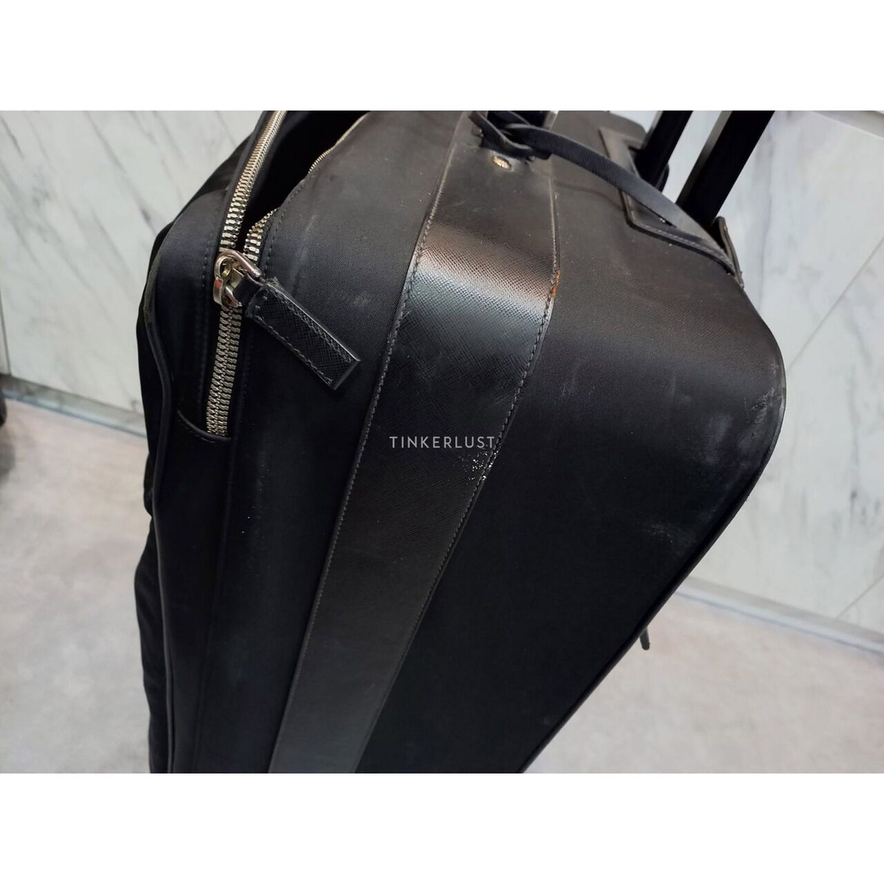 Prada Black Tessuto Nylon Rolling Suitcase