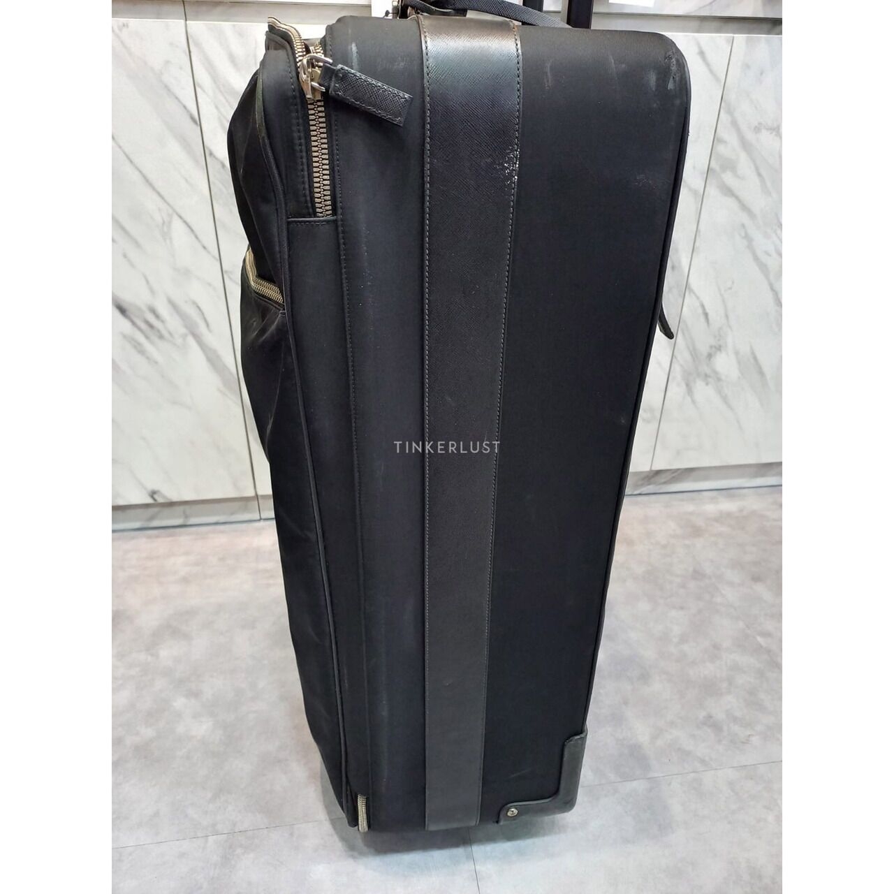 Prada Black Tessuto Nylon Rolling Suitcase