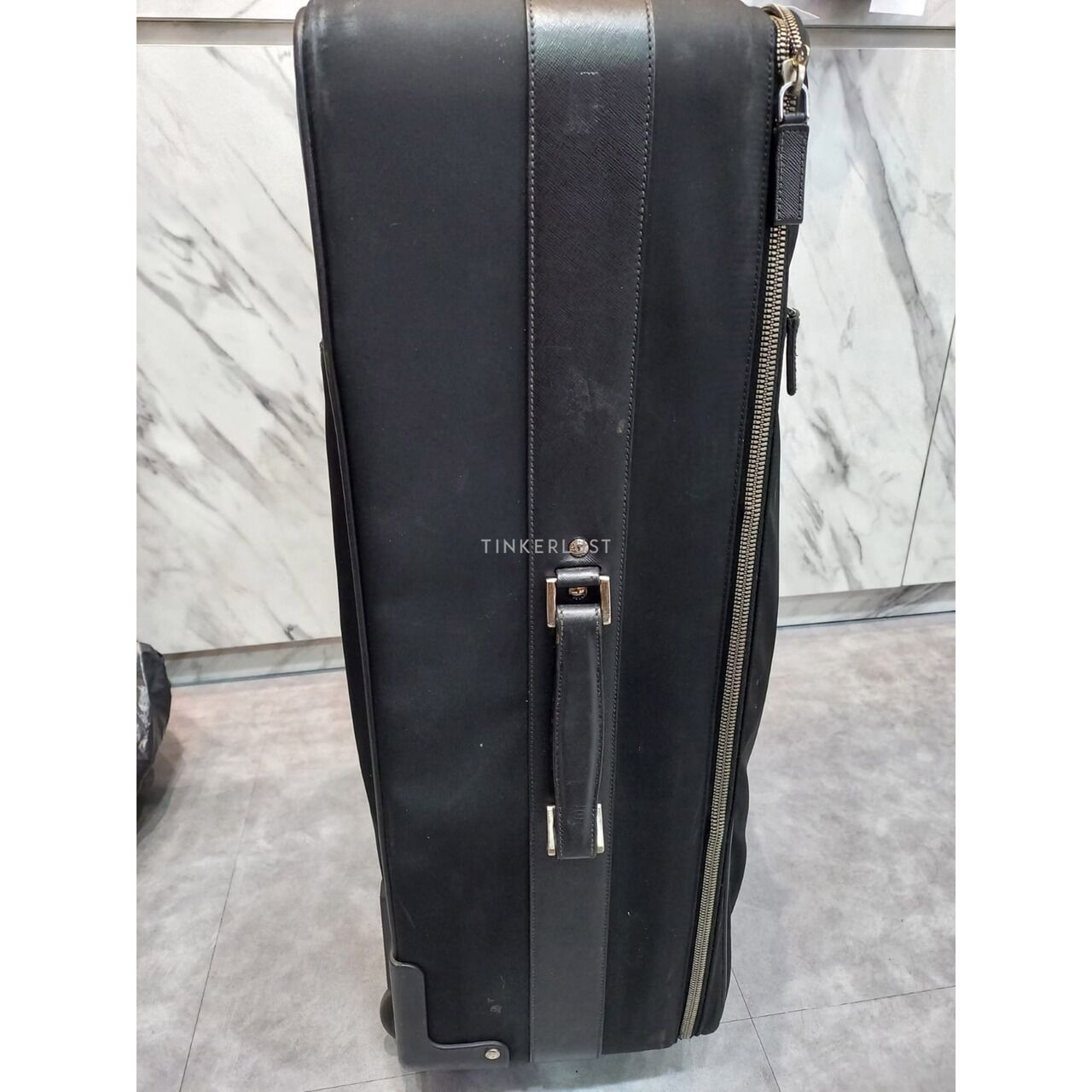 Prada Black Tessuto Nylon Rolling Suitcase