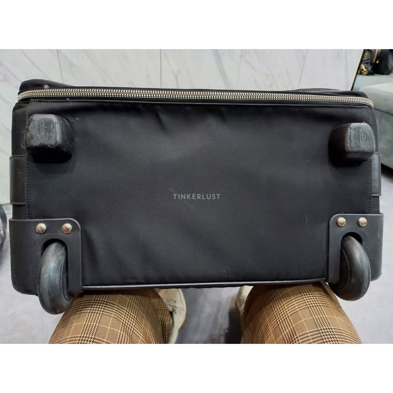 Prada Black Tessuto Nylon Rolling Suitcase