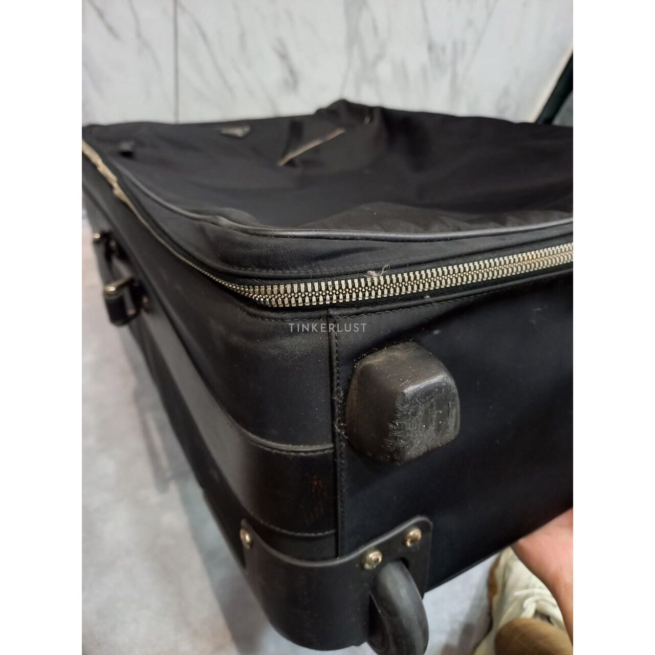 Prada Black Tessuto Nylon Rolling Suitcase