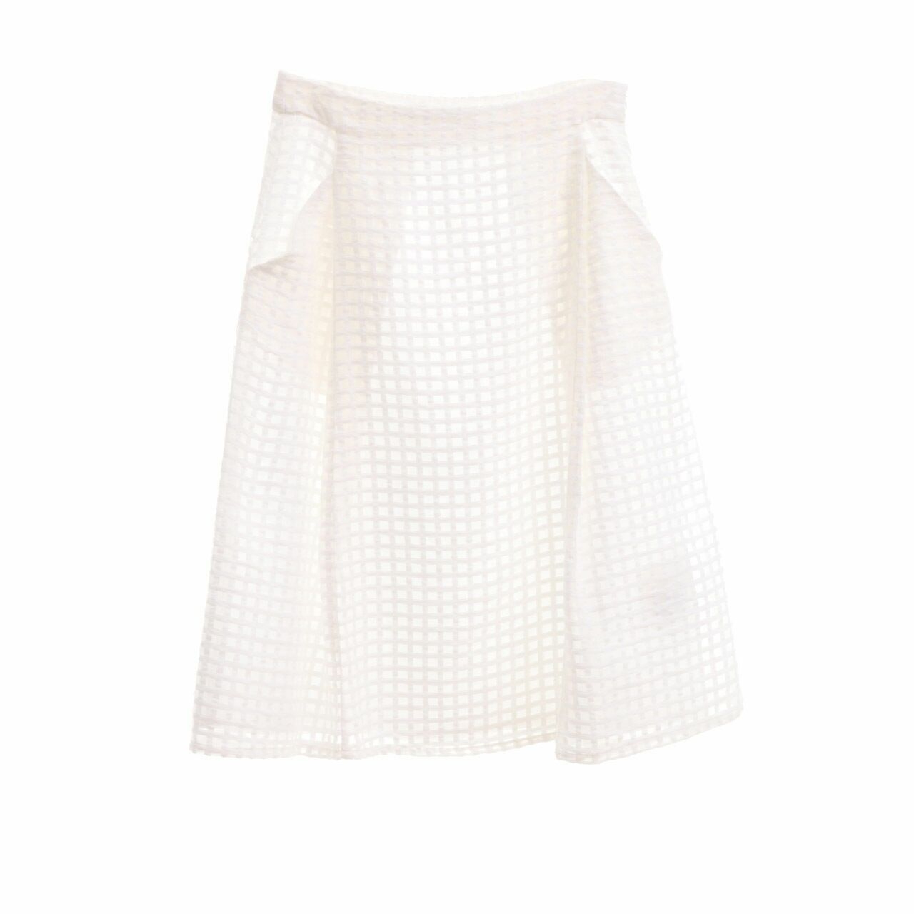 Zara Off White Midi Skirt