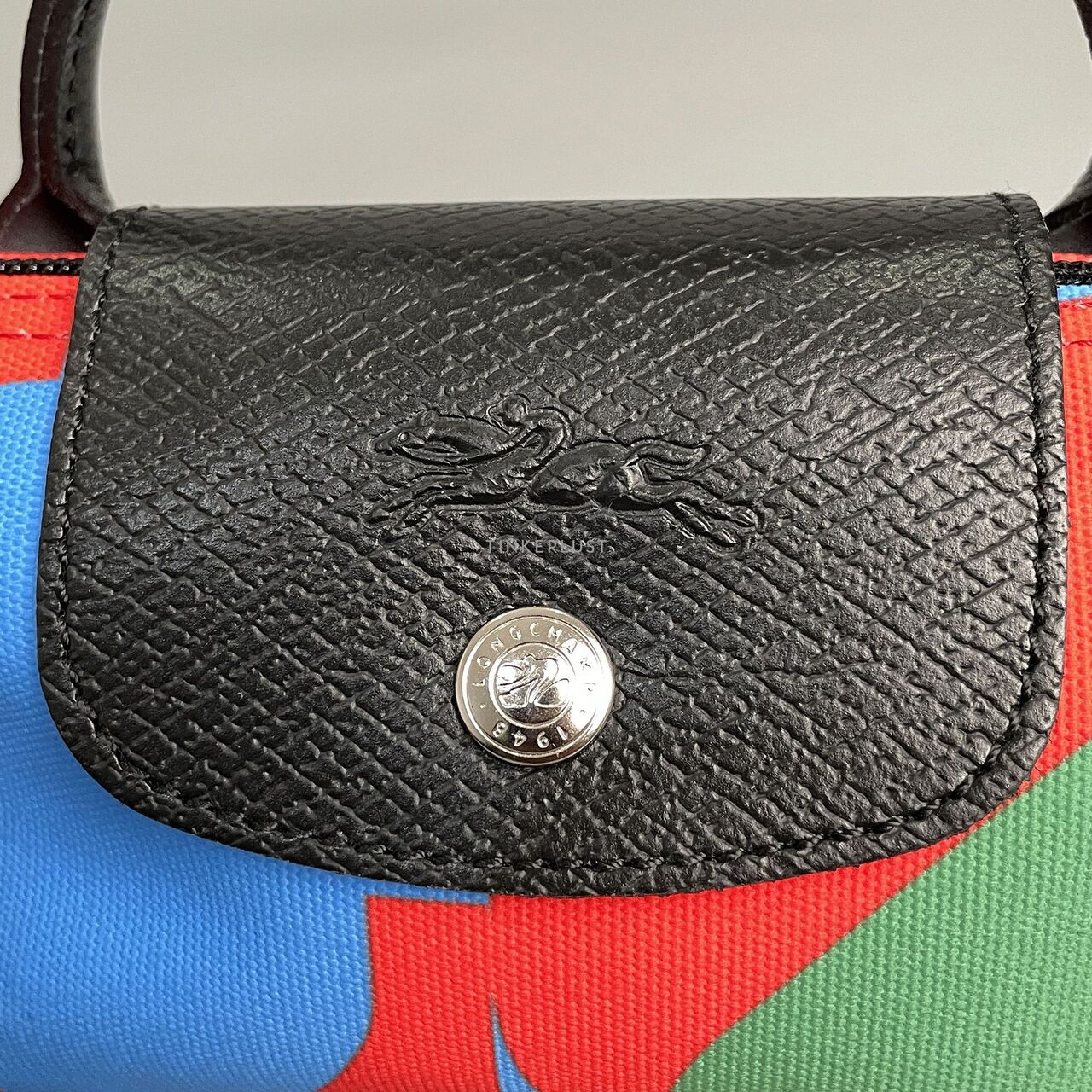 Longchamp x Robert Indiana Red Multi Pouch