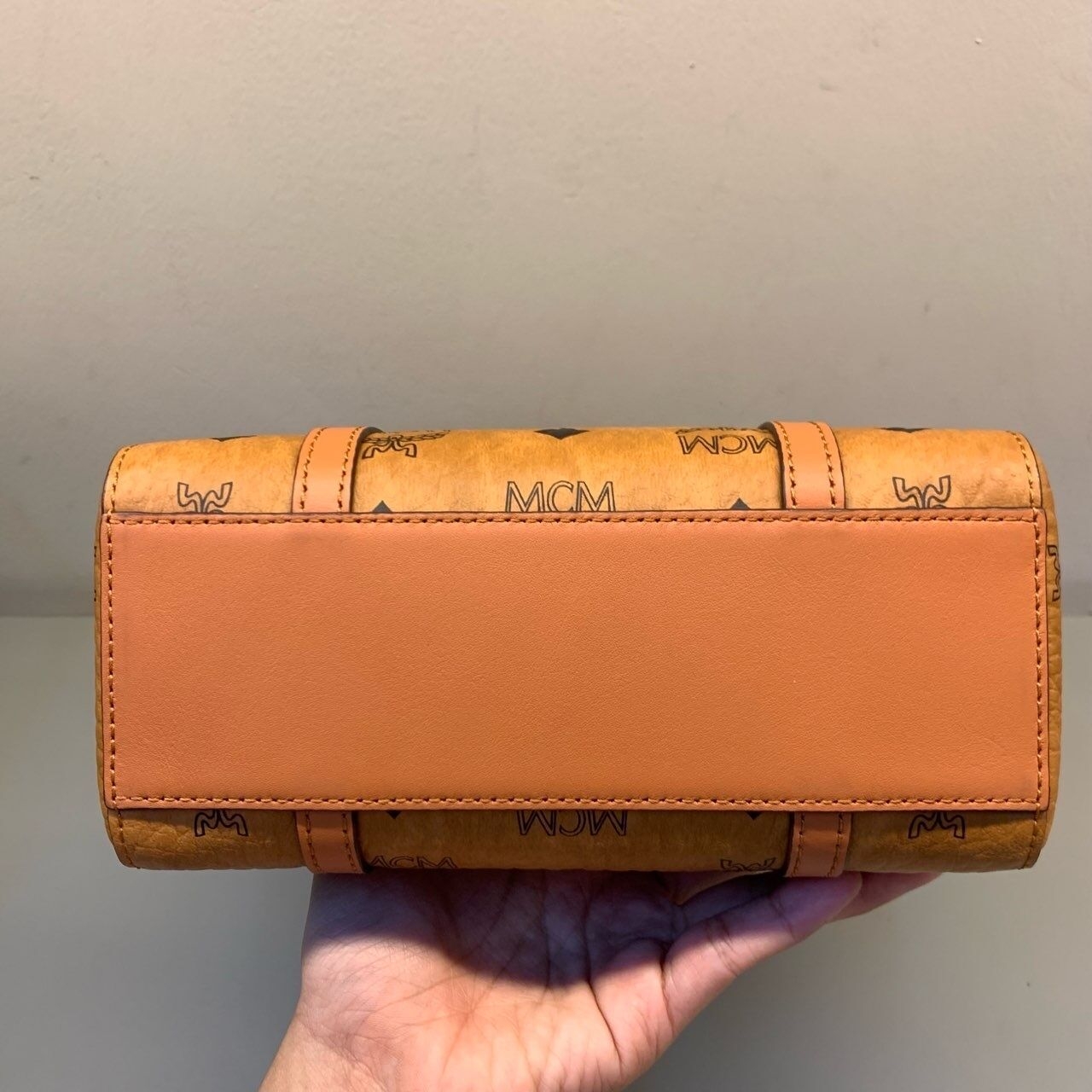 MCM Cognac Mini Aren Tote Bag