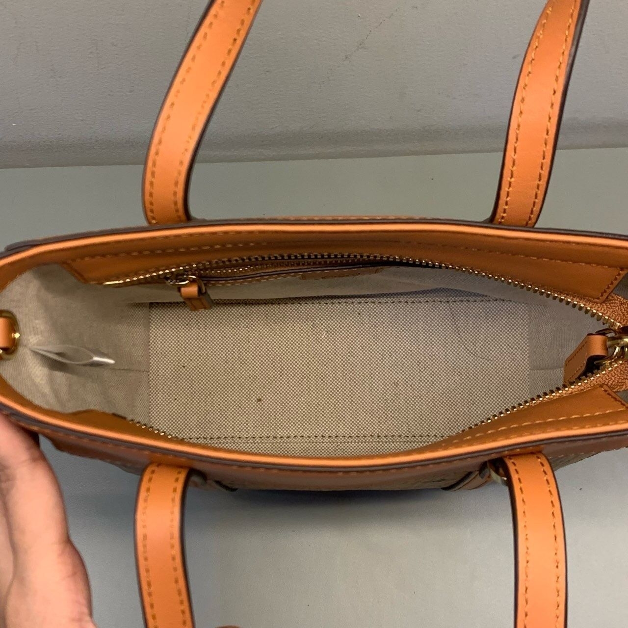 MCM Cognac Mini Aren Tote Bag