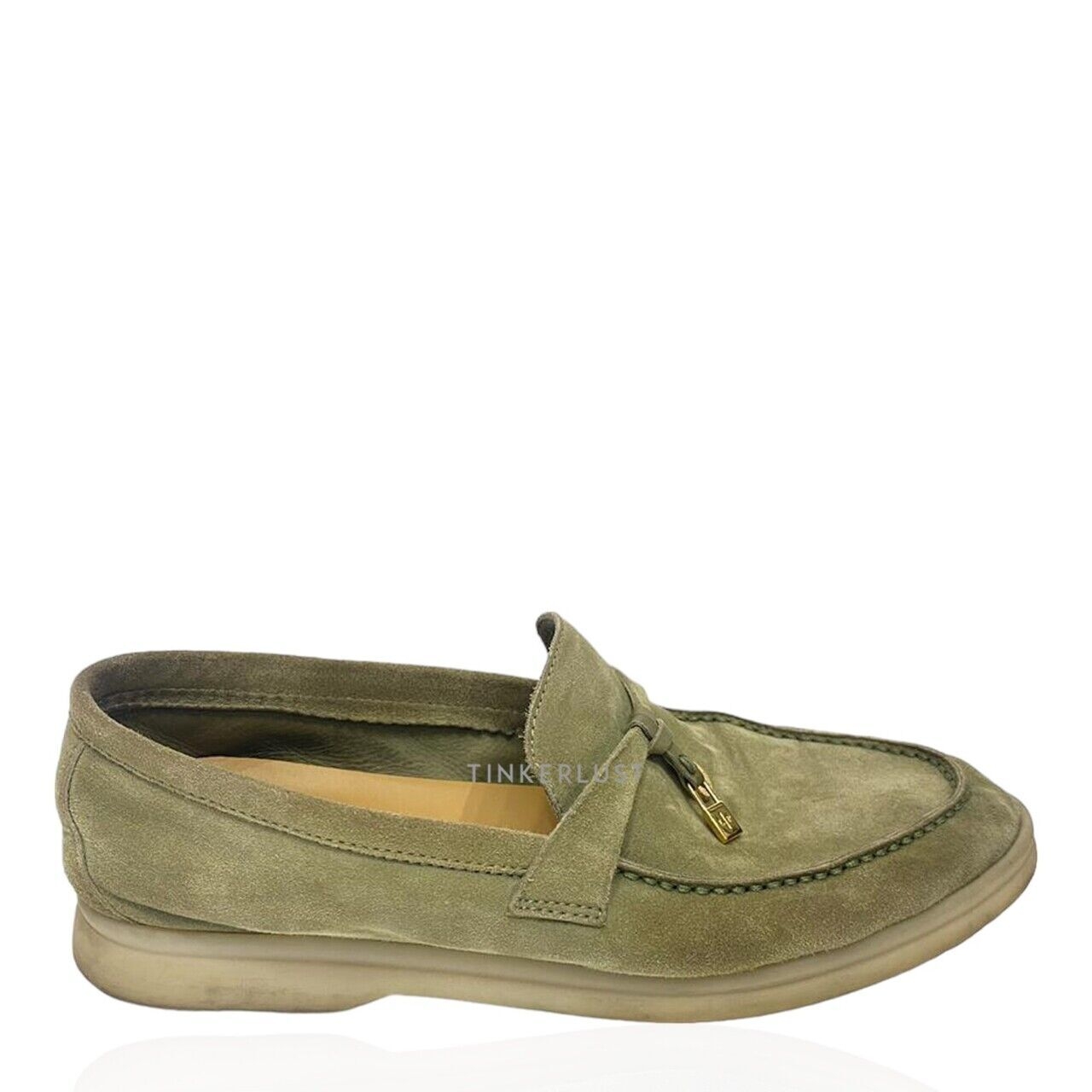 Loro Piana Summer Walk Green GHW Loafers Flats