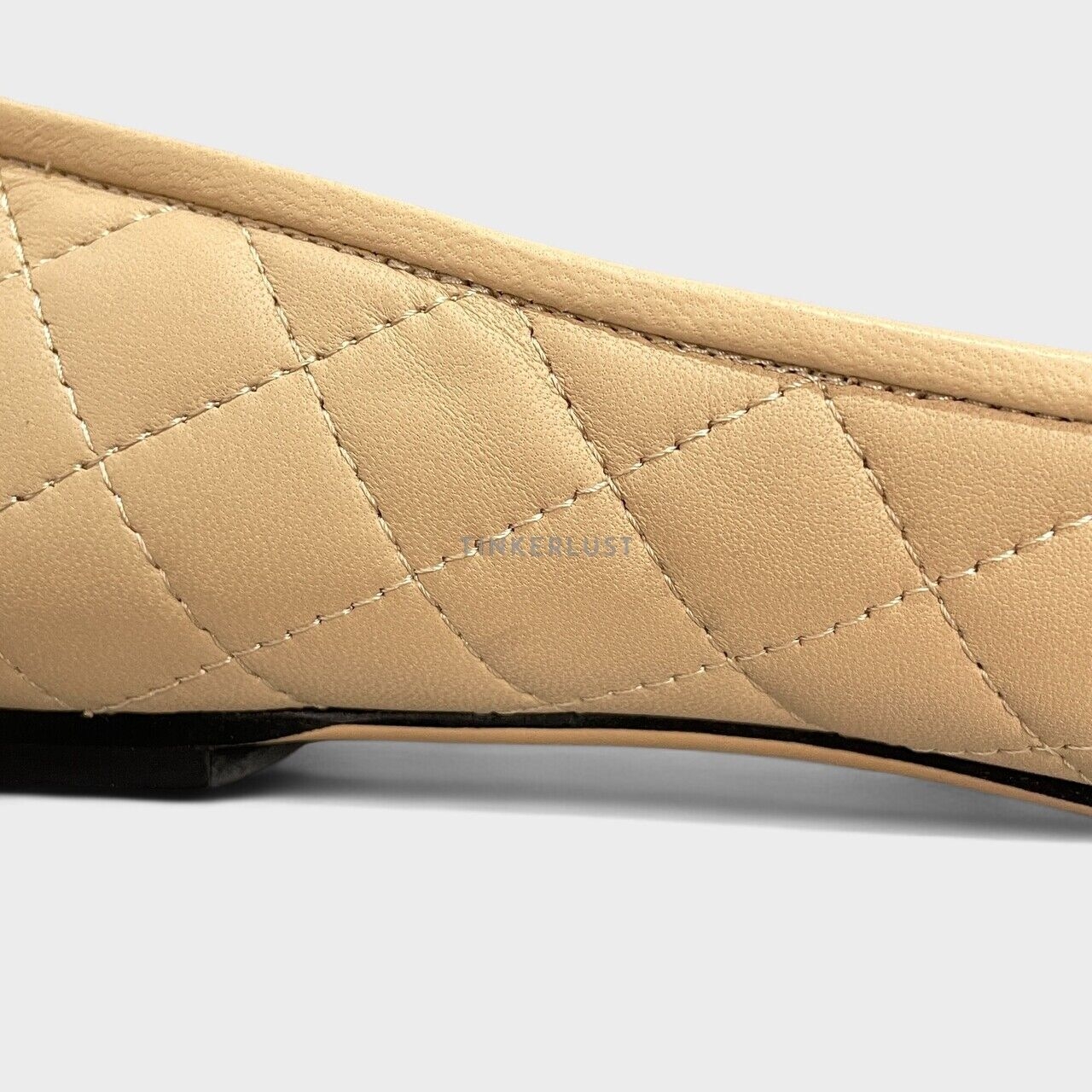 Salvatore Ferragamo Varina Quilted Nude Leather GHW Flats