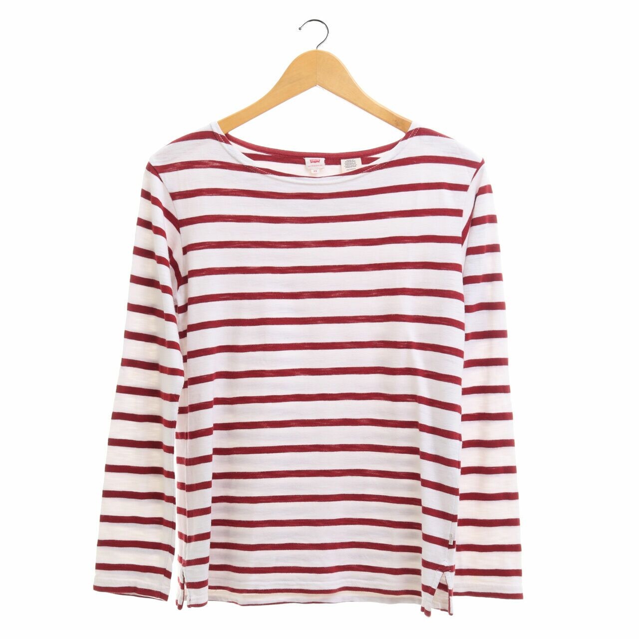 Levi's White & Red Striped Long Sleeve T-Shirt