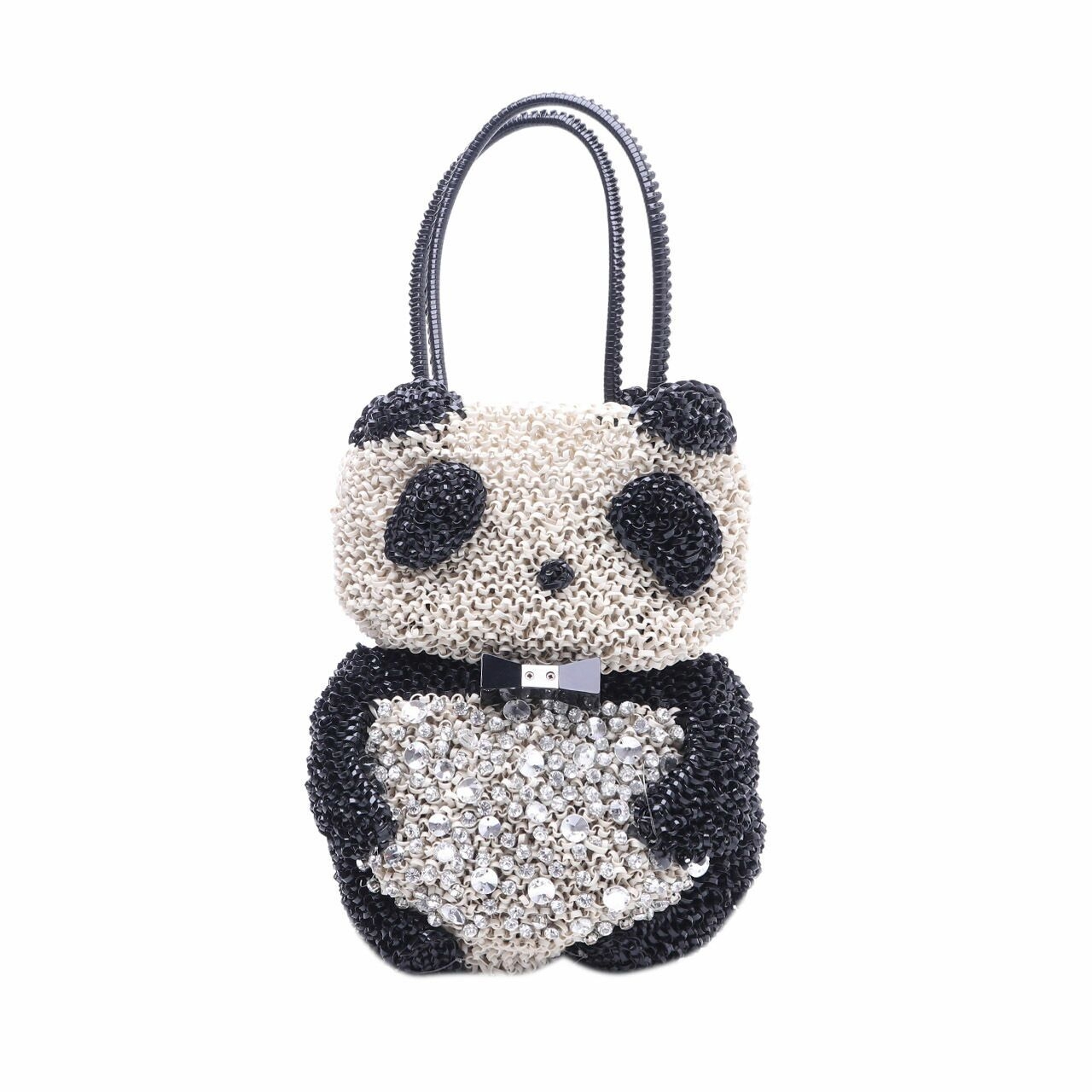 Anteprima Crochet Swarovski Crystal 3D Panda Wire Hand bag