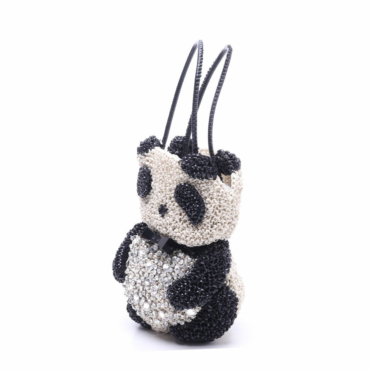 Anteprima Crochet Swarovski Crystal 3D Panda Wire Hand bag