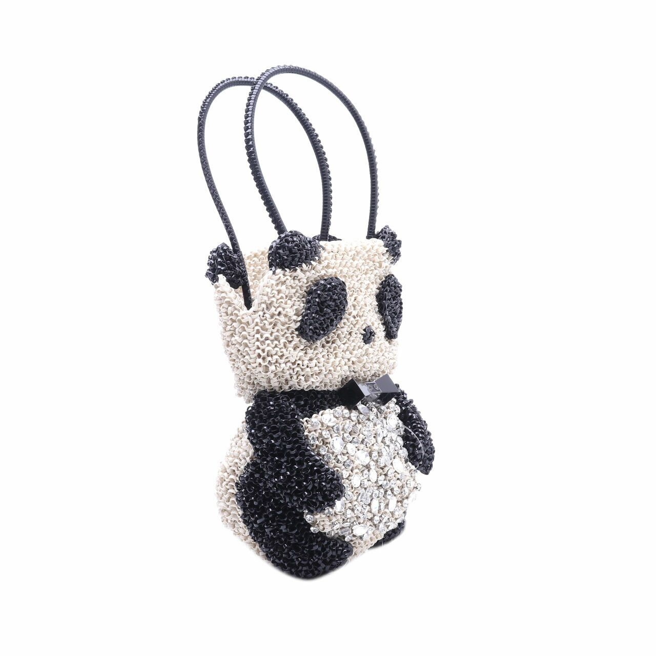 Anteprima Crochet Swarovski Crystal 3D Panda Wire Hand bag