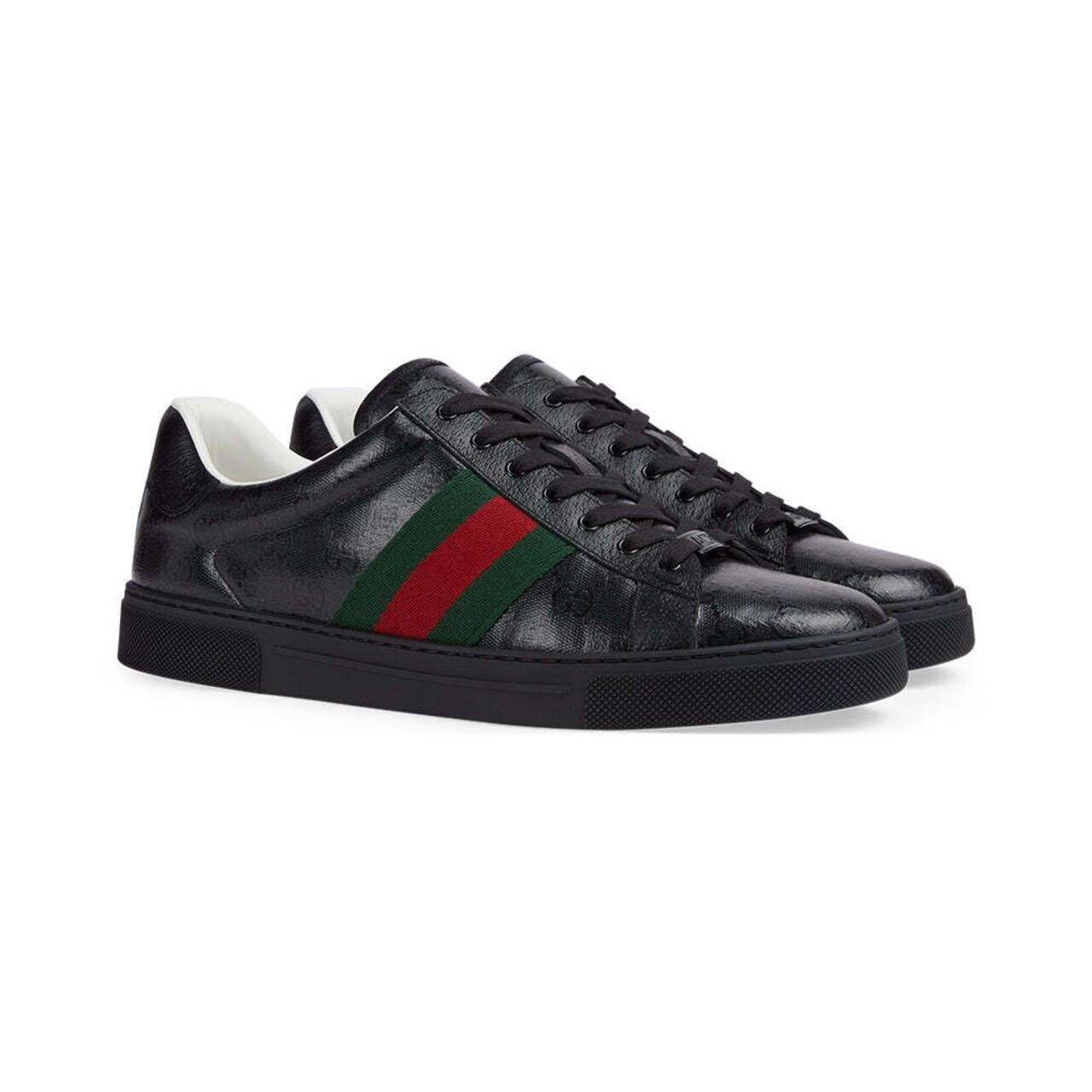 Gucci Ace GG Crystal Canvas Web Sneakers Black Men