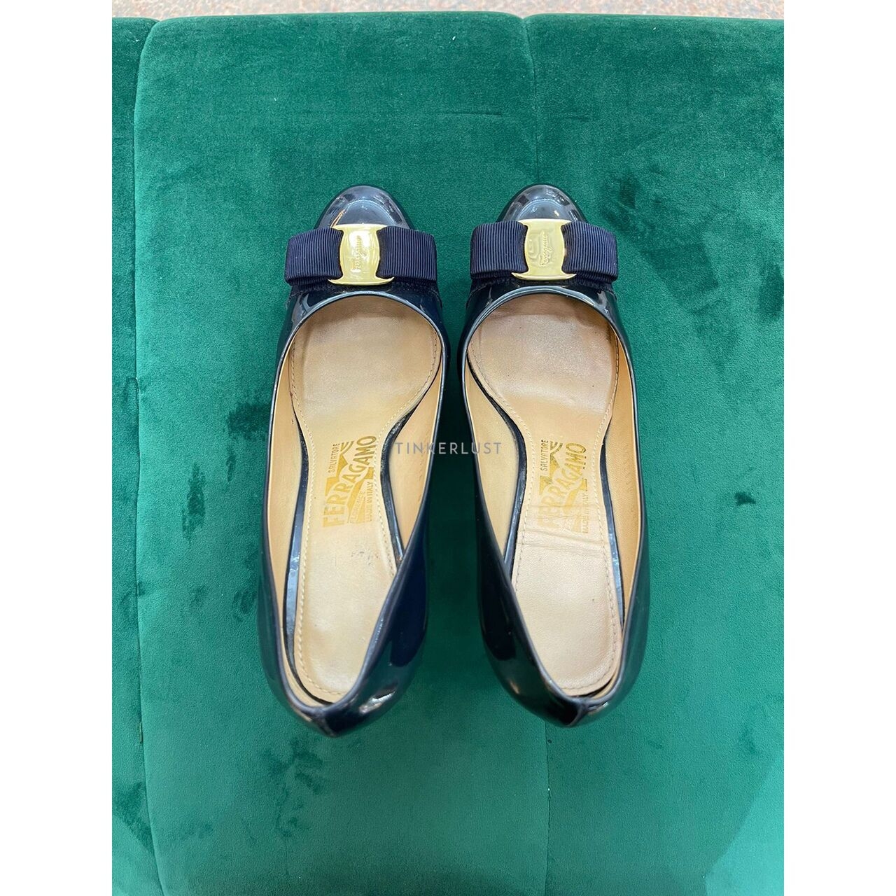 Salvatore Ferragamo Vara Pump Navy Heels