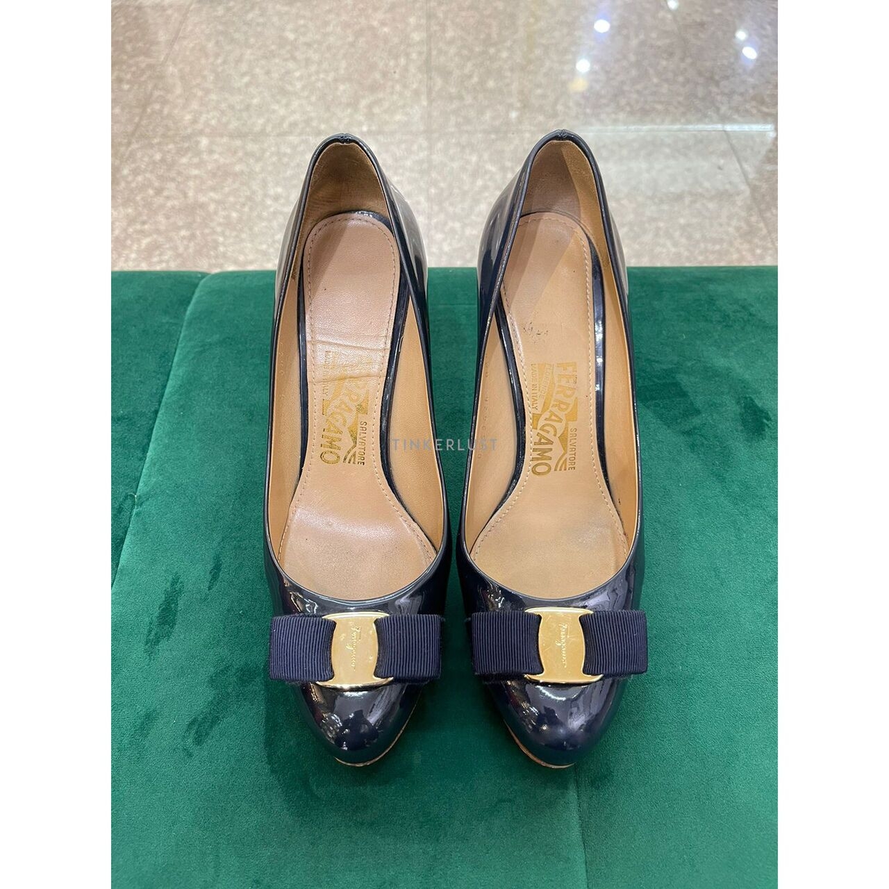 Salvatore Ferragamo Vara Pump Navy Heels