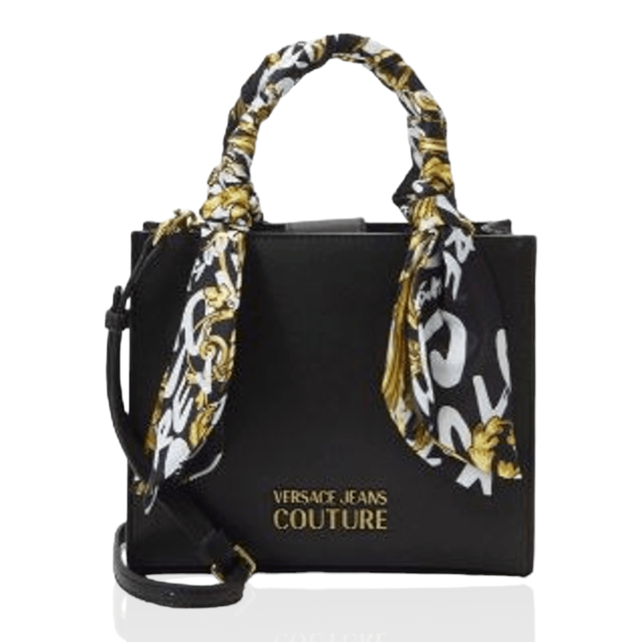 Versace Jeans Couture Black Mini Tote Sling Bag Baroque