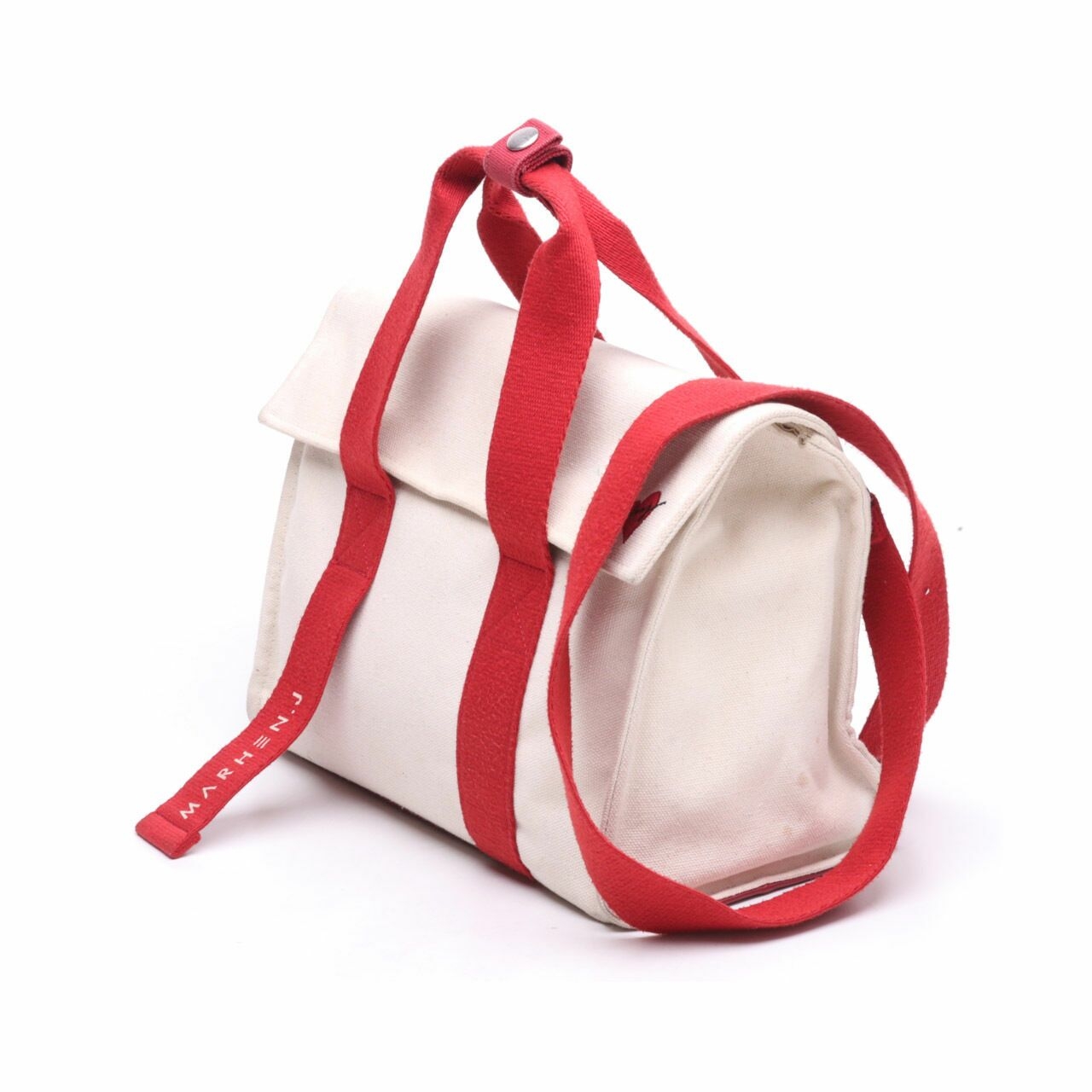 marhen j Off White & Red Satchel