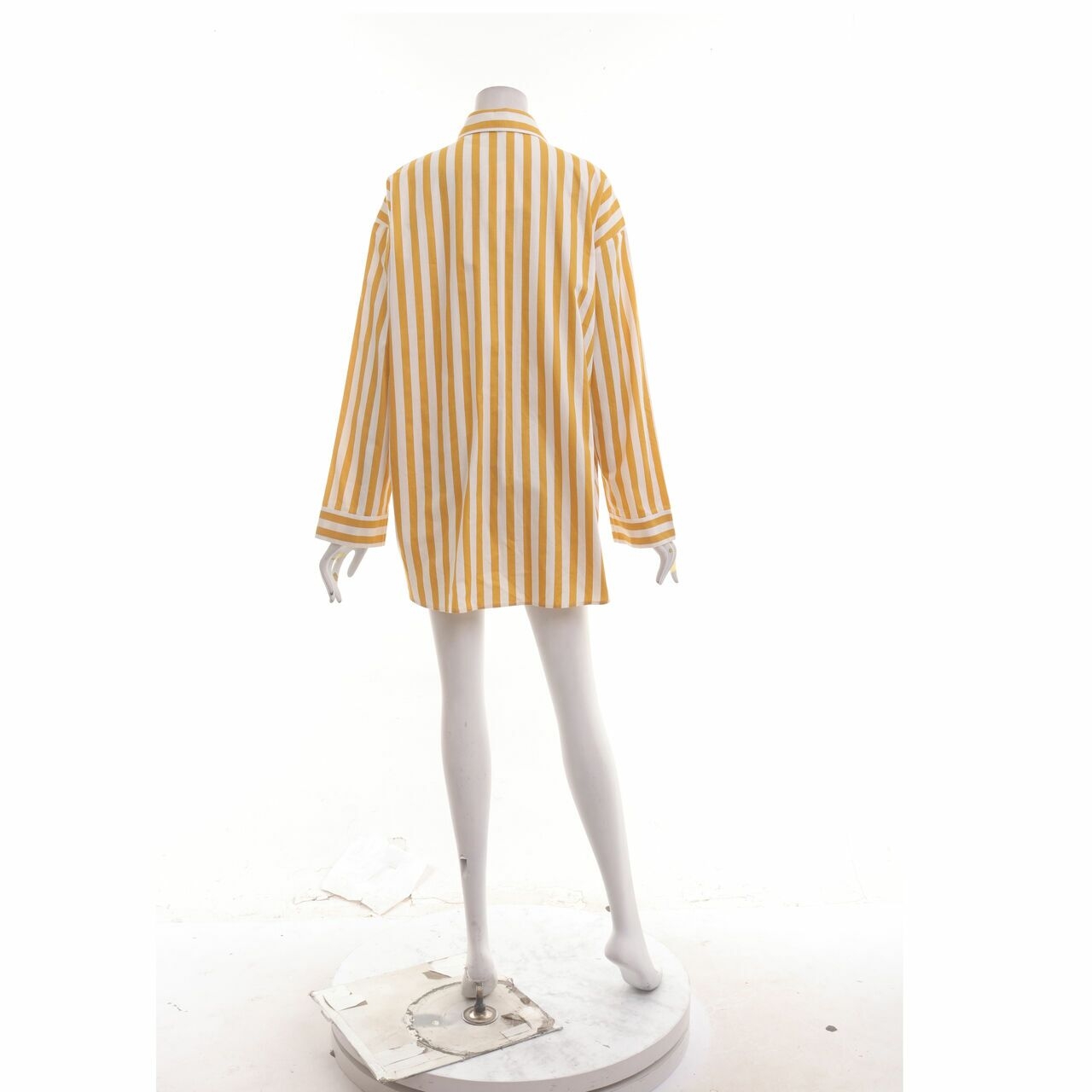 Private Collection White & Mustard Stripes Shirt