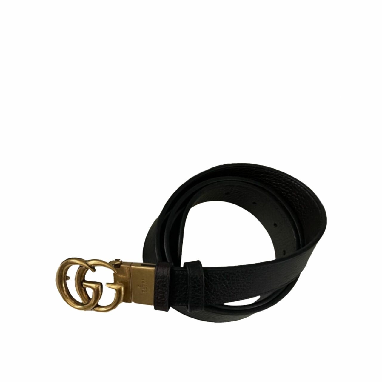 Reversible Leather Belt with Double G Buckle