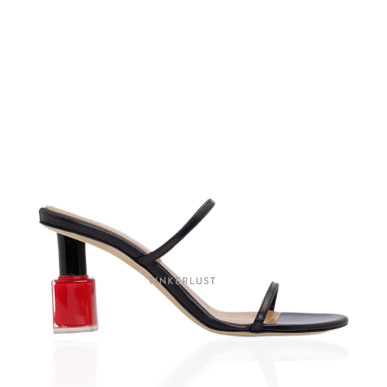 Loewe Women Nail Polish Black Goatskin 80mm Heels