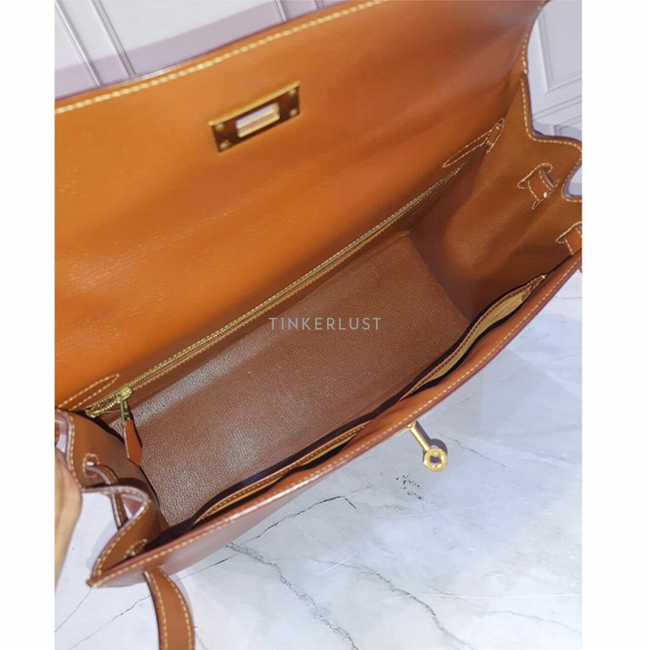 Hermes Kelly 35 Gold Epsom Leather #G GHW Handbag