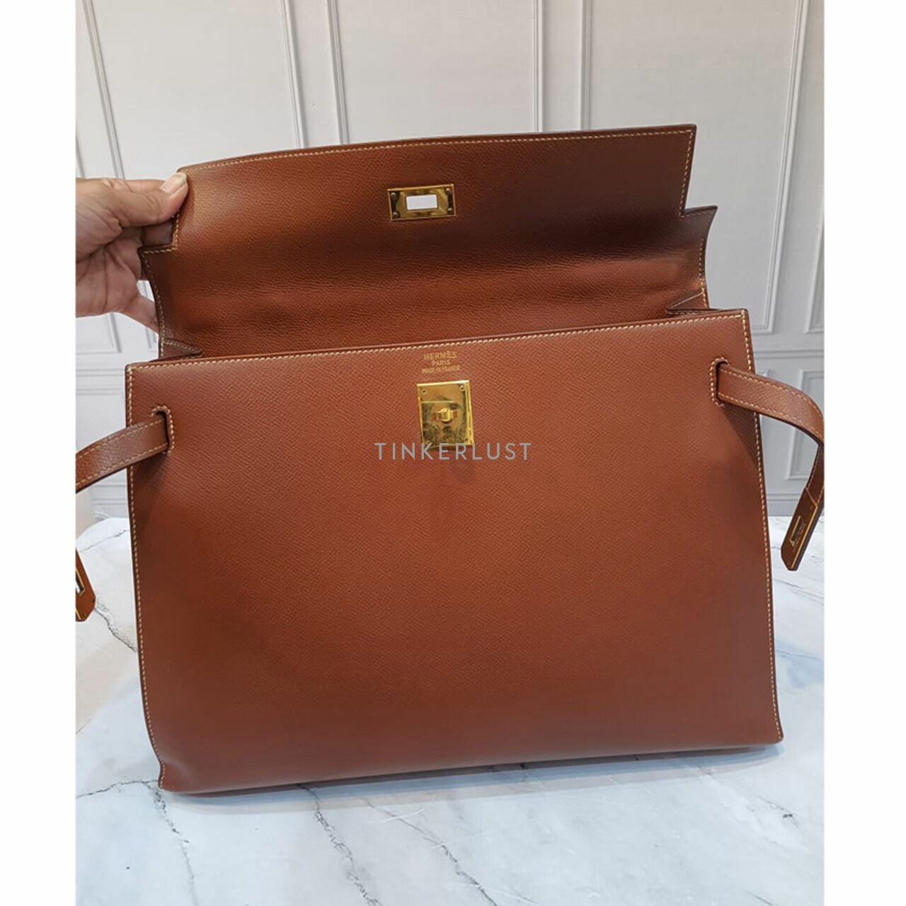 Hermes Kelly 35 Gold Epsom Leather #G GHW Handbag