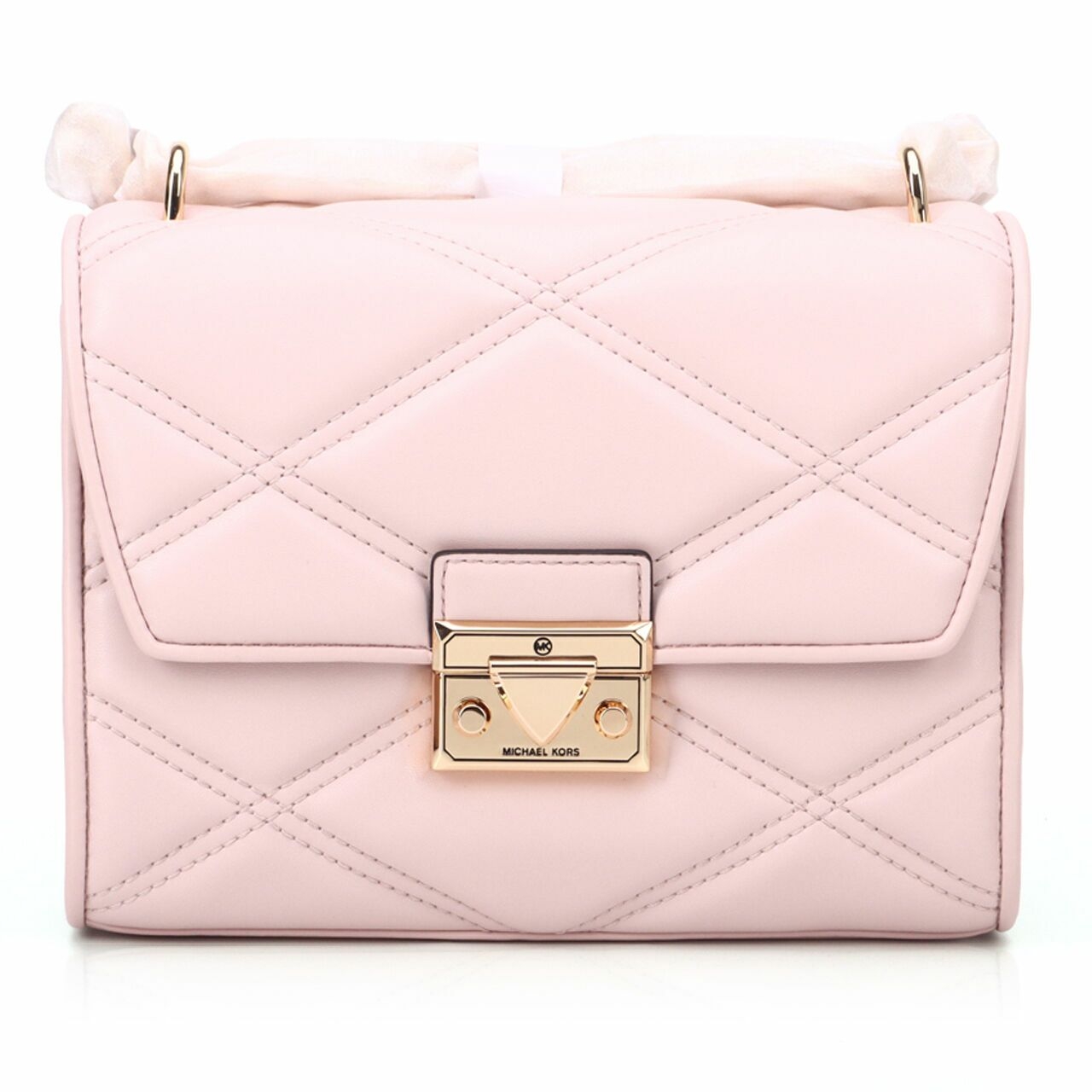 Michael Kors Serena Medium Quilted Powder Blush Shoulder Bag