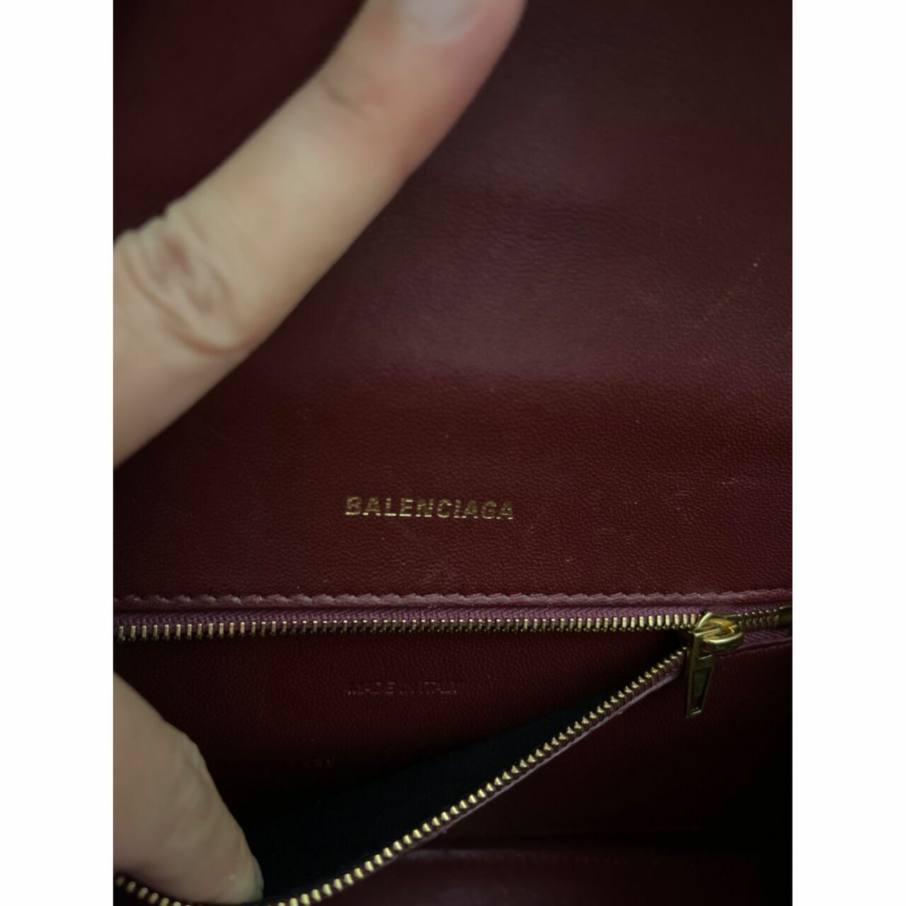 Balenciaga  Hourglass Handbag Crocodile Embossed In Dark Red